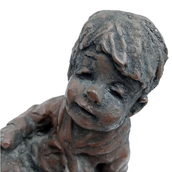 Boy In Sailor Suit Sculpture Babs Mellor Vintage OOAK Art Toddler Kid Statue - Picture 9 of 13